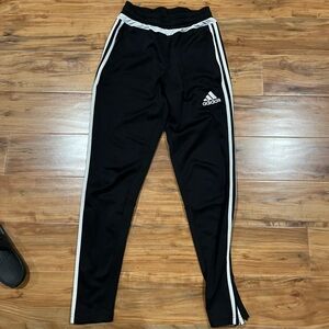 Adidas Women’s Black Joggers with White Stripes